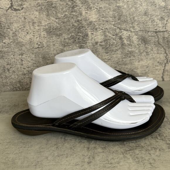 OluKai U’i Black Women’s Flip Flops Thong Sandals Size 9 - Picture 4 of 7